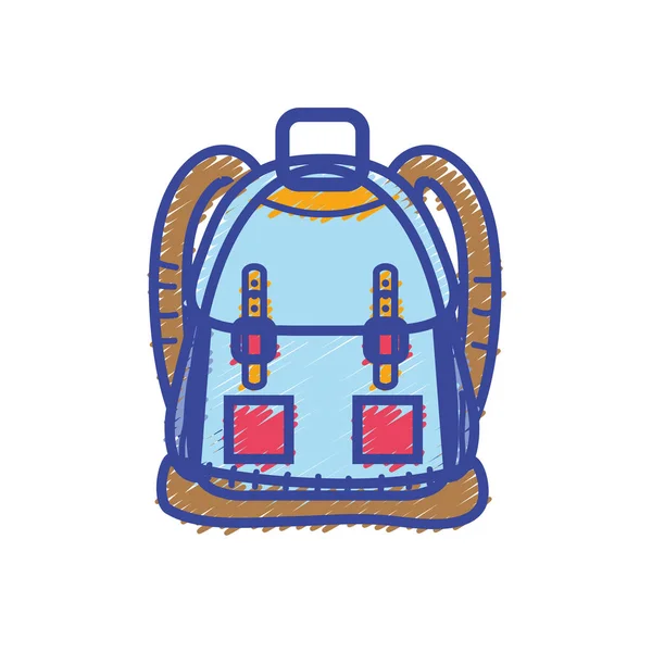 Objeto mochila con bolsillos y cierre de diseño — Vector de stock
