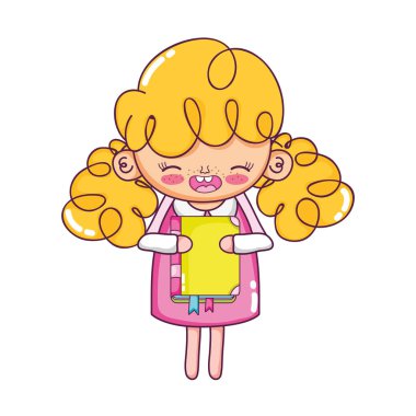 eğitim kitabı ile mutlu kız çocuk