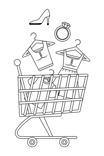 Alışveriş sepeti tasarım — Stok Vektör