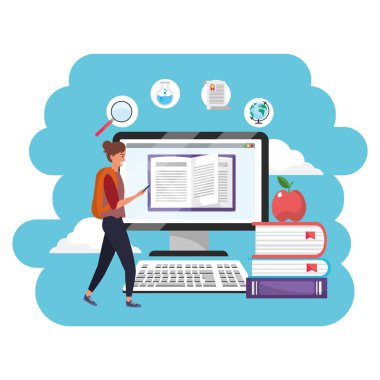 Online eğitim bin yıllık öğrenci bilgisayar