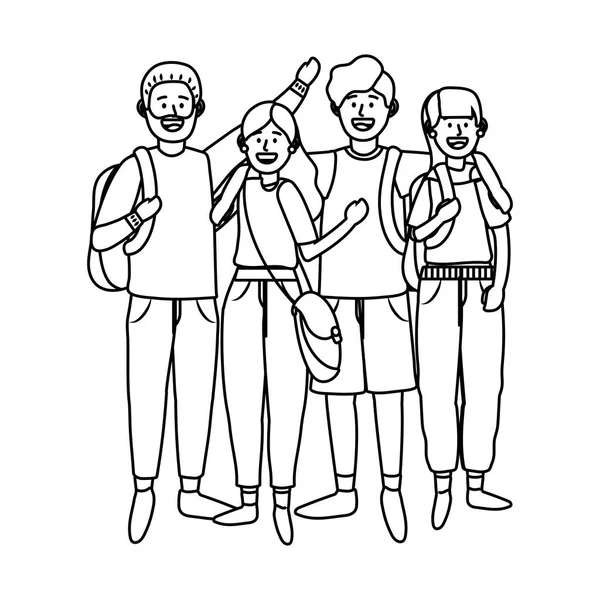 Gençler arkadaşlar çizgi