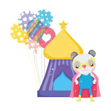 tabaka ve balonlar helyum ile sevimli sirk kedi