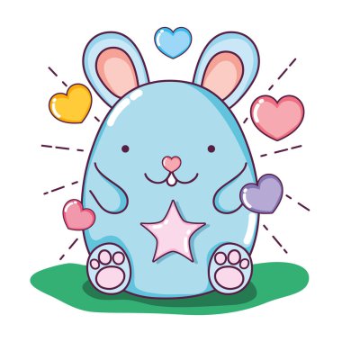 kalpleri ve yıldız ile sevimli fare hayvan