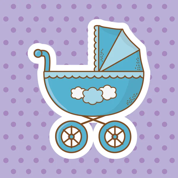 Mignon bébé douche dessin animé — Image vectorielle