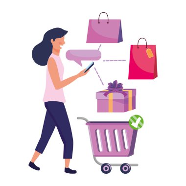 İnternetten alışveriş yapan kadın