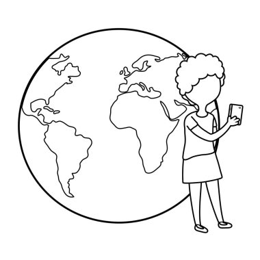 Kız ve akıllı telefon tasarımı