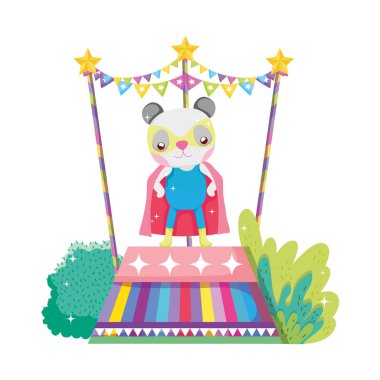 sahnede katman ile sevimli sirk kedi