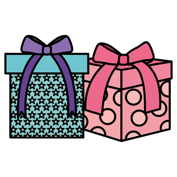 Party gifts boxes presents — Stock Vector