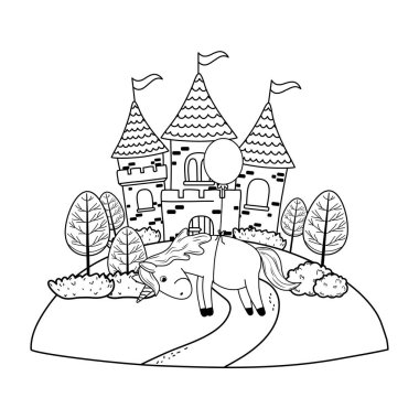 şirin peri masalı unicorn castle peyzaj ile