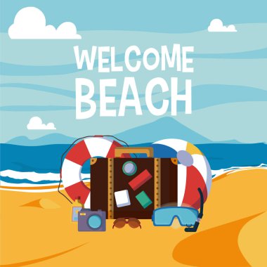 Hoş geldiniz plaj kartı