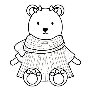 sevimli kadın kutup ayısı çocuksu karakter