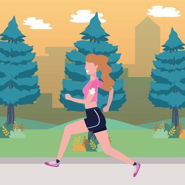 Fitness spor tren karikatür