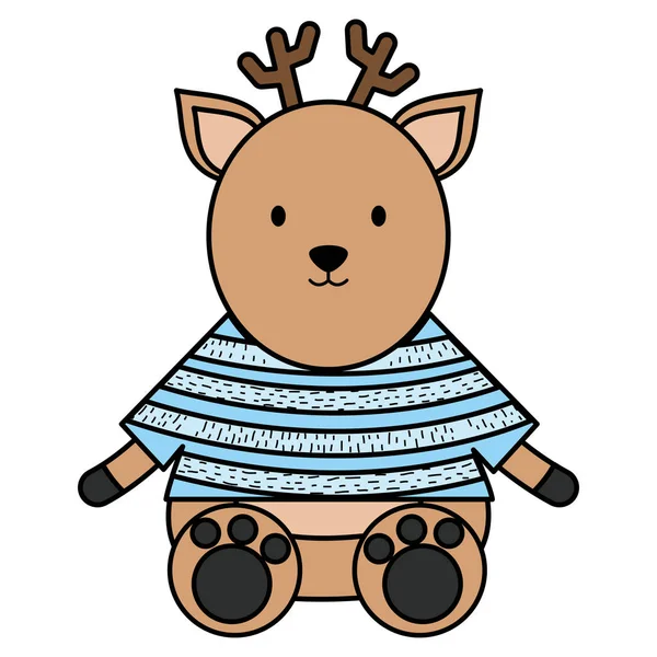 Cute reindeer childish character — Stock Vector