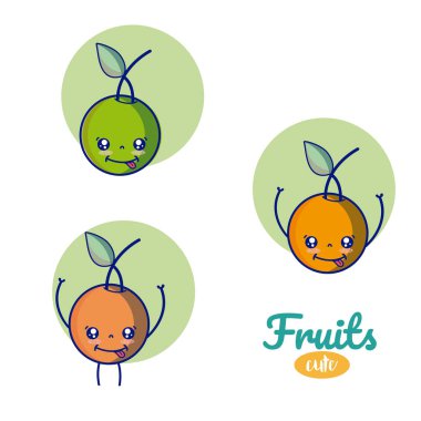 portakal sevimli meyve karikatürler