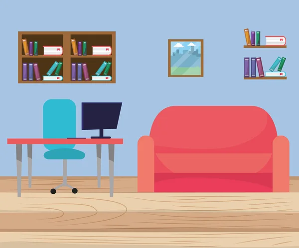 モダンな家具の漫画 — ストックベクタ