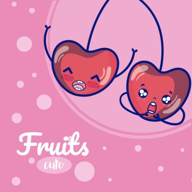 Kiraz tatlı meyve karikatürler