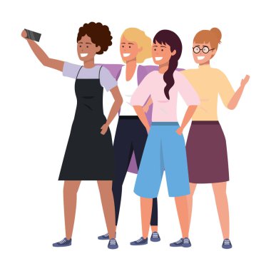 Bin yıllık farklı grup selfie çekiyor