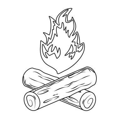 açık kamp karikatür