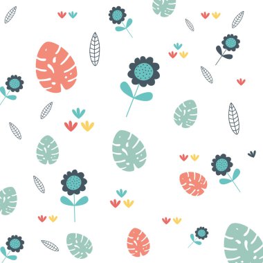 çiçekler ve yapraklar arka plan