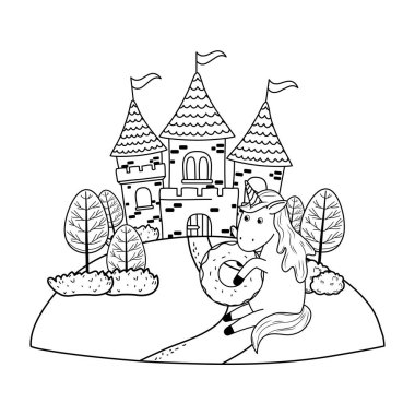 şirin peri masalı unicorn castle peyzaj ile