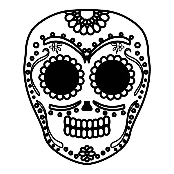 Máscara de muerte de cráneo mexicano — Vector de stock