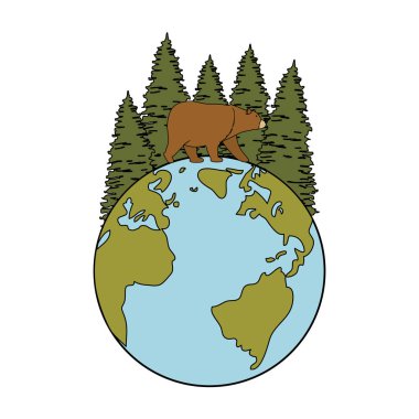 vahşi ayı boz dünya gezegen ve orman