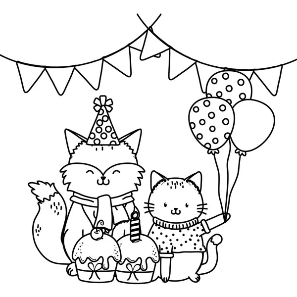 Sevimli güzel hayvanlar karikatür