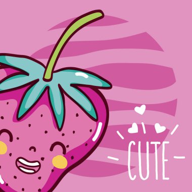 Çilek sevimli çizgi