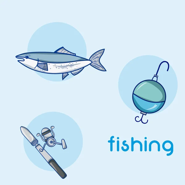 Pêche sport nautique — Image vectorielle