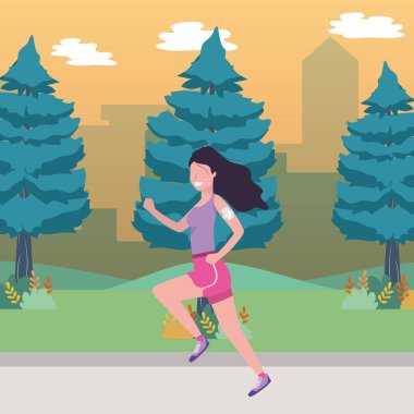 Fitness spor tren karikatür