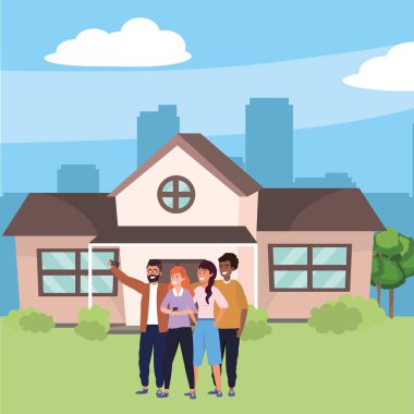 Evin ön veranda arka planda Milenyum grubu