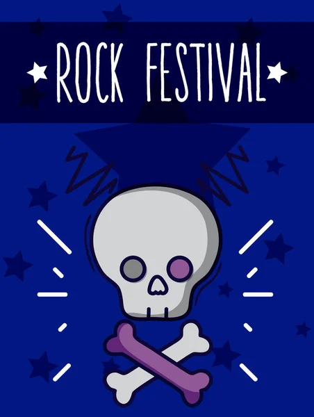 Rock festival cartoon — Stockvector