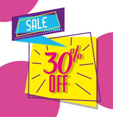 Alışveriş afişi memphis tarzı kapalı Satış