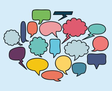 çizilmiş konuşma kabarcıkları seti