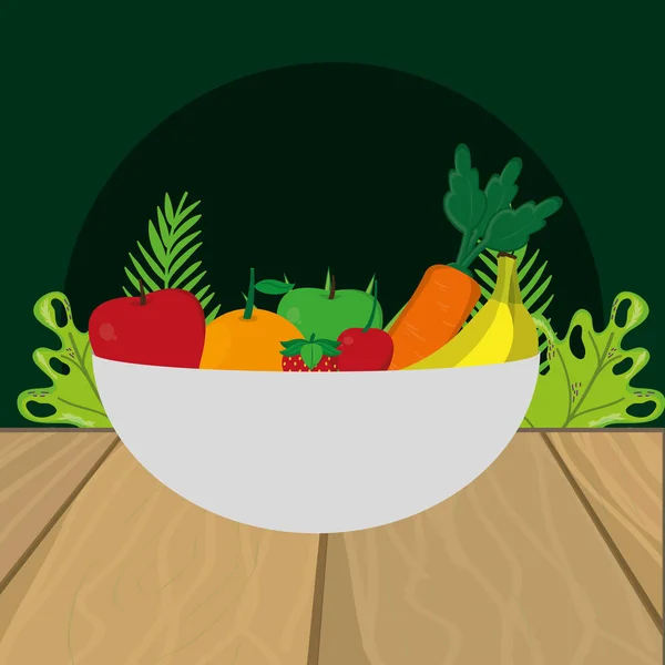 Fresh fruits cartoon — Stock Vector