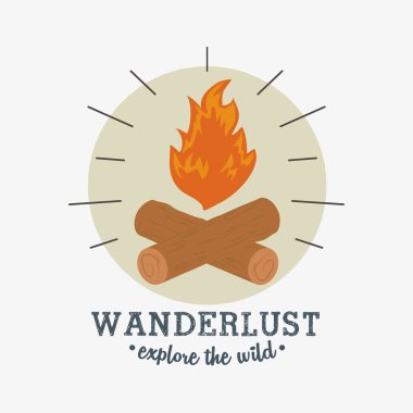 kamp ateşi sahnesi ile wanderlust etiket