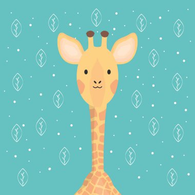 sevimli zürafa sevimli karakter 