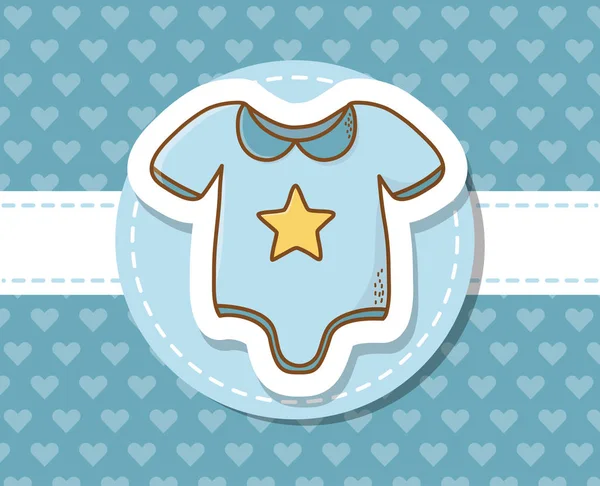 Carte de douche bébé avec robe bleue — Image vectorielle