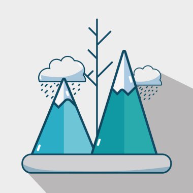 bulutlar yağmur mevsimi ile kış dağları