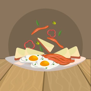 lezzetli lezzetli breakfast çizgi film