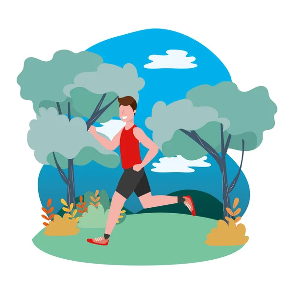 Fitness Sport trein cartoon — Stockvector