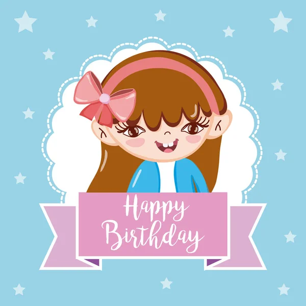 Happy birthday girl — Stock Vector