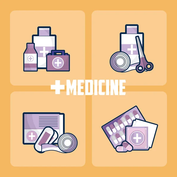 Ensemble de médicaments et de médicaments — Image vectorielle