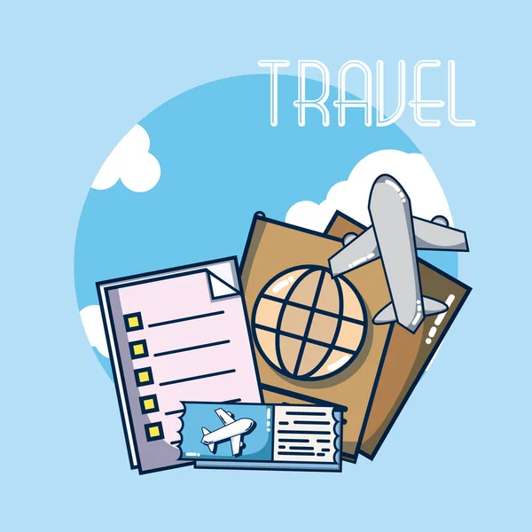 Vacaciones y viajes — Vector de stock