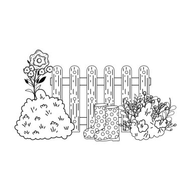 Bahçıvan bot çit ile kauçuk