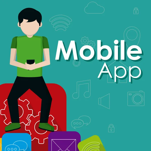 Technologie des applications mobiles — Image vectorielle