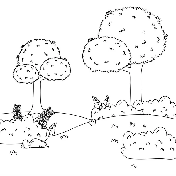 Bosque con diseño de árboles — Archivo Imágenes Vectoriales