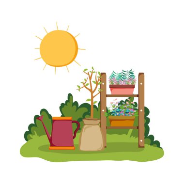 bitkilerin raf ile sevimli fıskiye