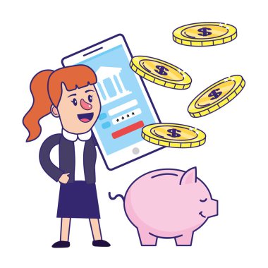 İş kadını bankacılık finansal planlama