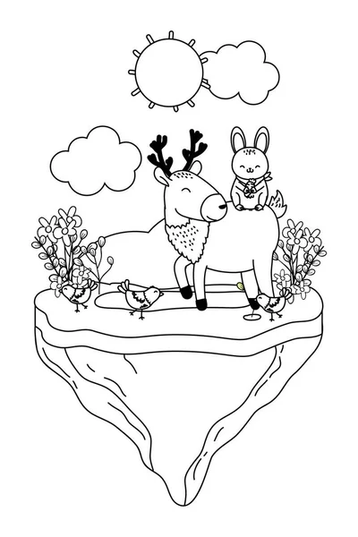 Mignon petits animaux dessin animé — Image vectorielle